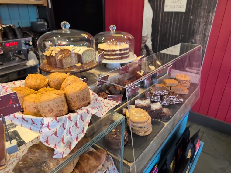 Scones, cakes and traybakes in the pastry display
